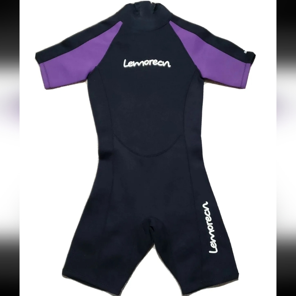 Lemorecn Shorty Neoprene Wetsuit 2mm Youth 14 Purple Black